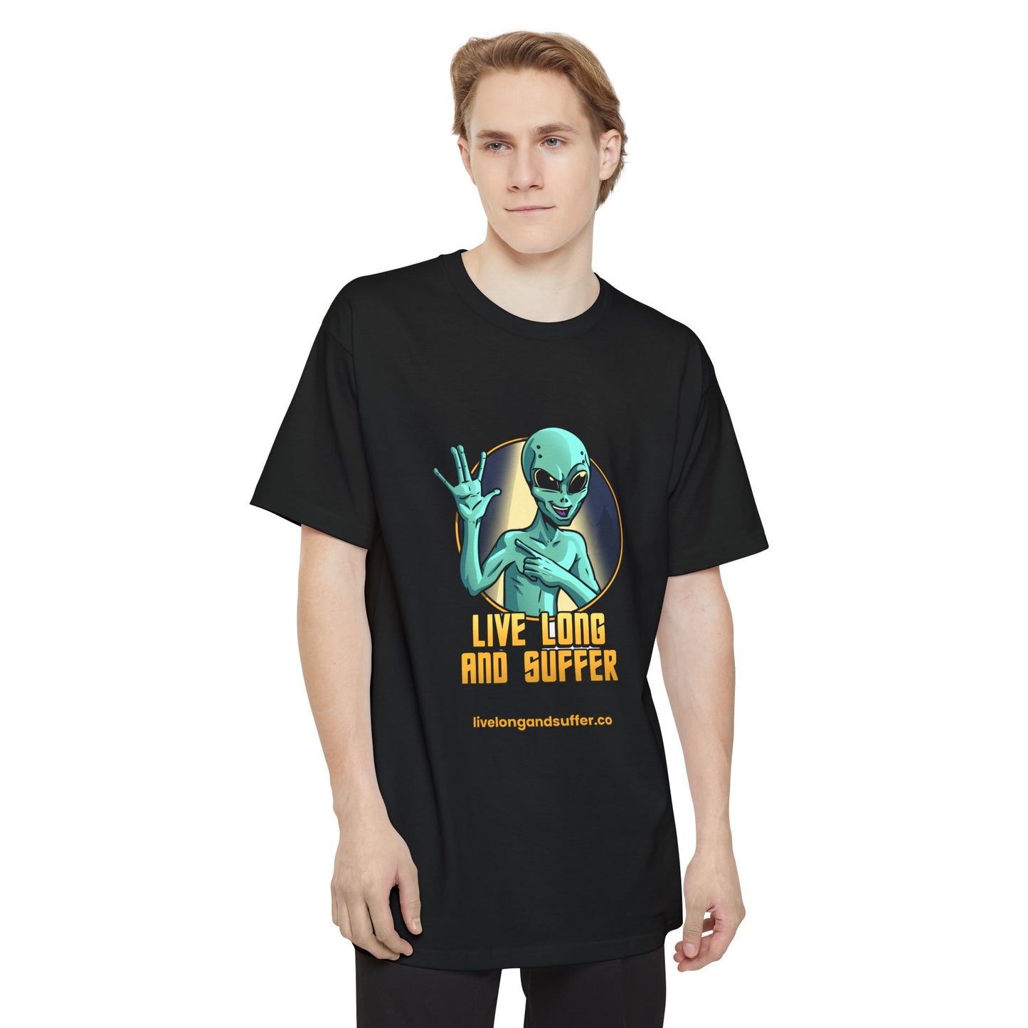 Alien Salute 'Live Long and Suffer' T-Shirt | Sci-Fi Graphic Tee